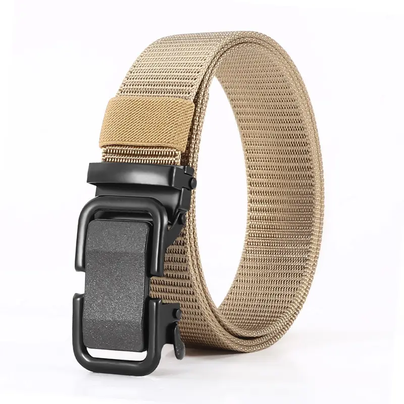 Men's Black Nylon Braid Belt with Automatic Buckle - Image 3