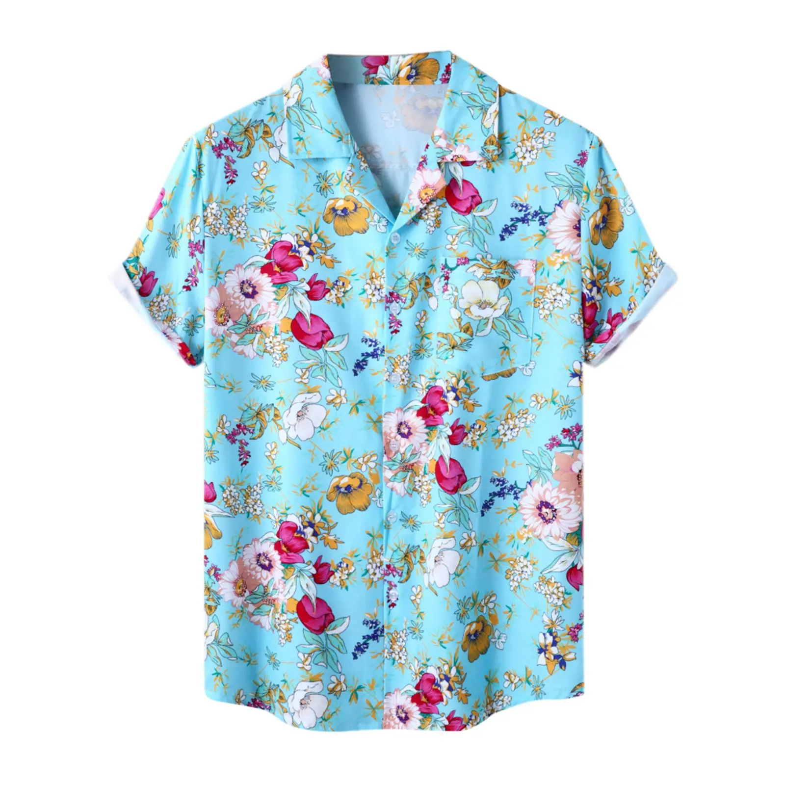Hawaiian Floral Short Sleeve Shirt for Men — feature 2