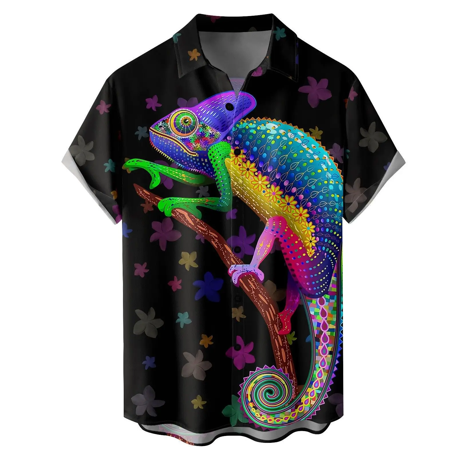 Hawaiian Floral Short Sleeve Shirt for Men - Image 13