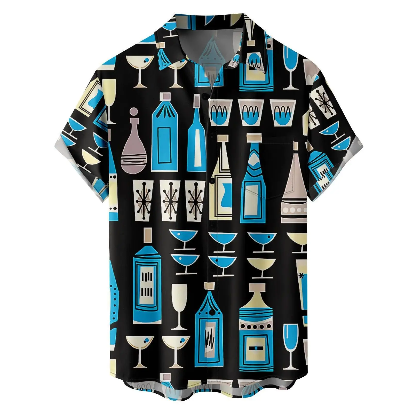 Hawaiian Floral Short Sleeve Shirt for Men - Image 14
