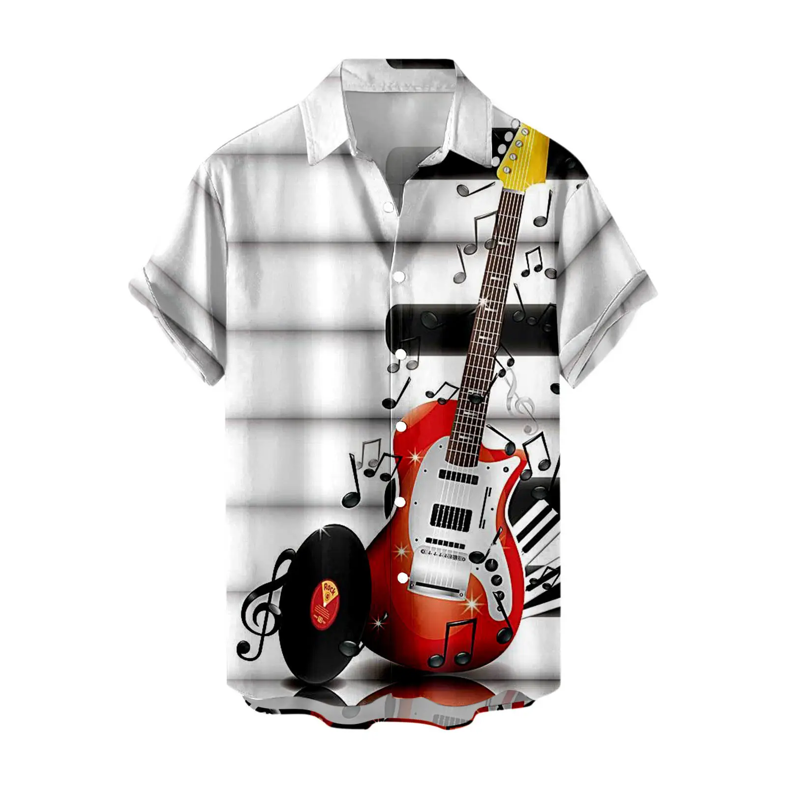 Hawaiian Floral Short Sleeve Shirt for Men - Image 18