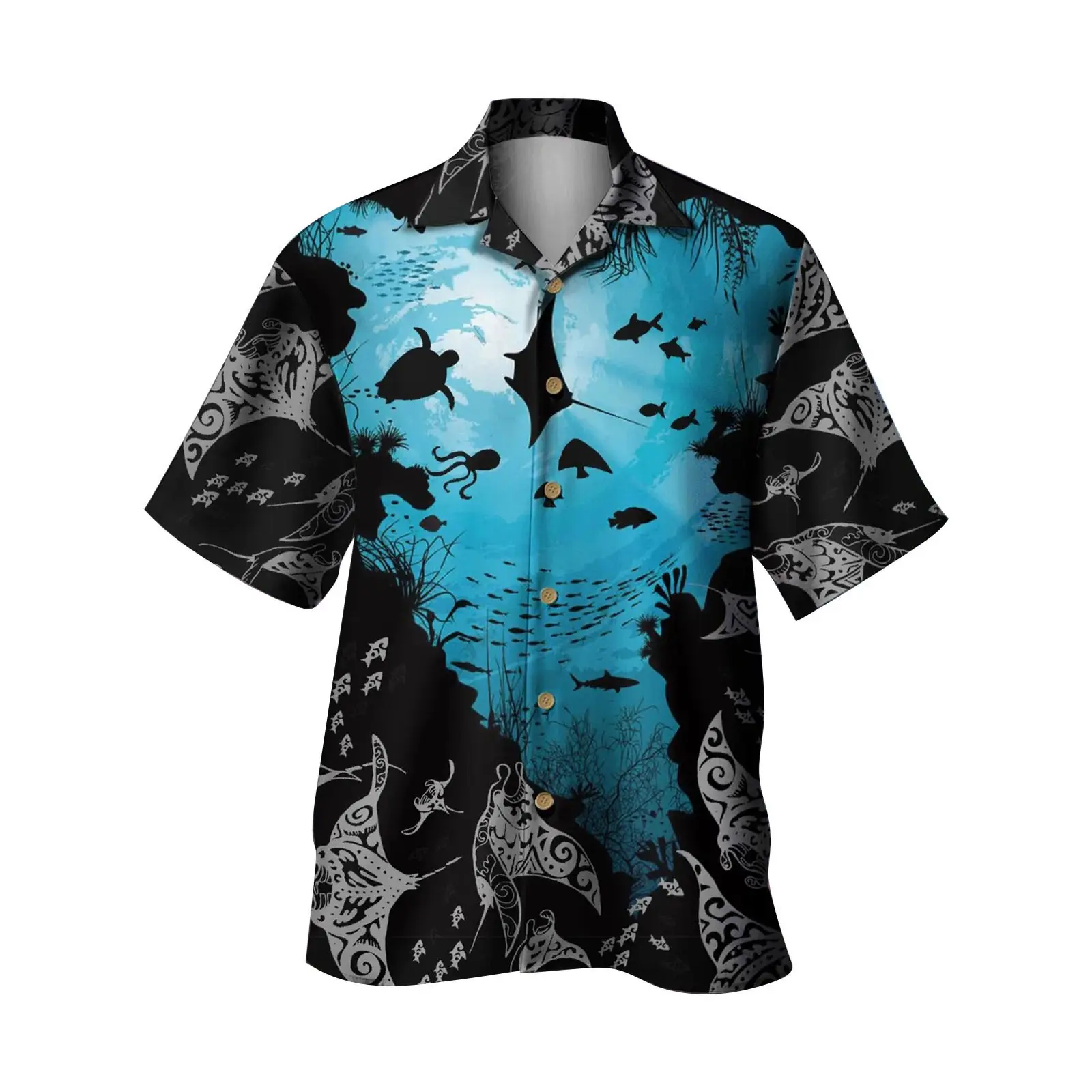 Hawaiian Floral Short Sleeve Shirt for Men - Image 22
