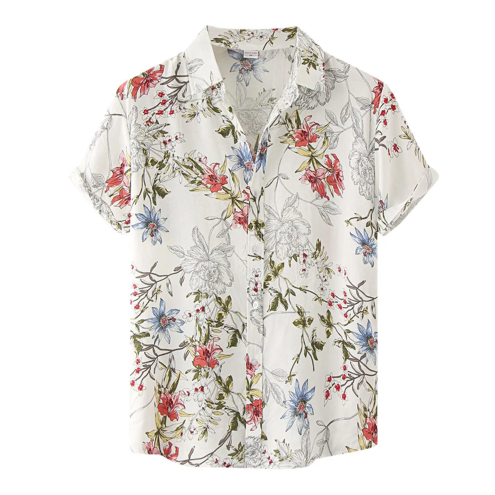 Hawaiian Floral Short Sleeve Shirt for Men - Image 24