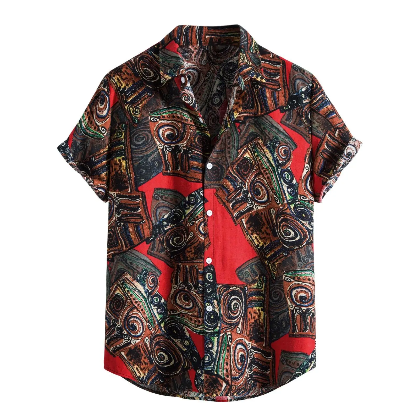 Hawaiian Floral Short Sleeve Shirt for Men - Image 6