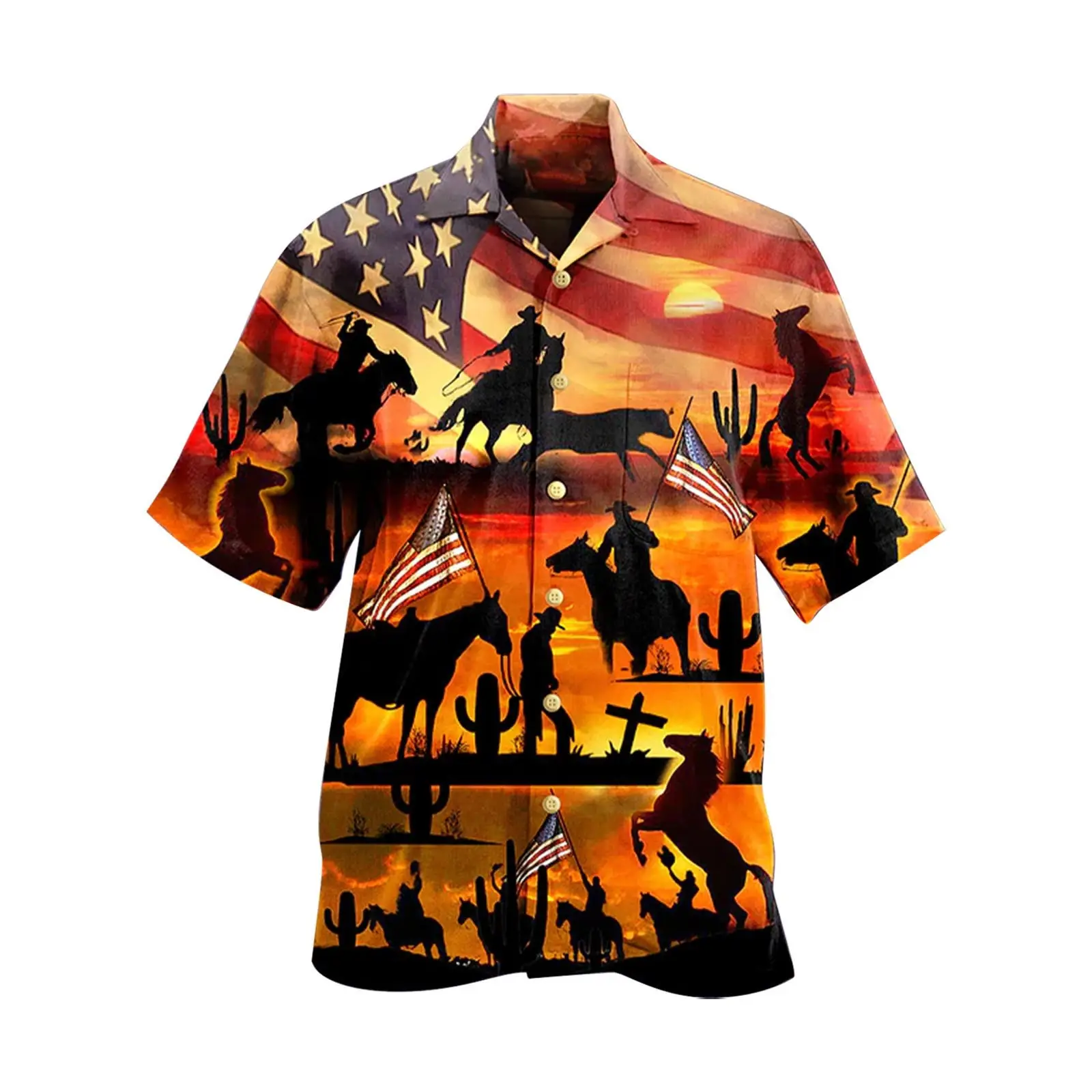 Hawaiian Floral Short Sleeve Shirt for Men - Image 9