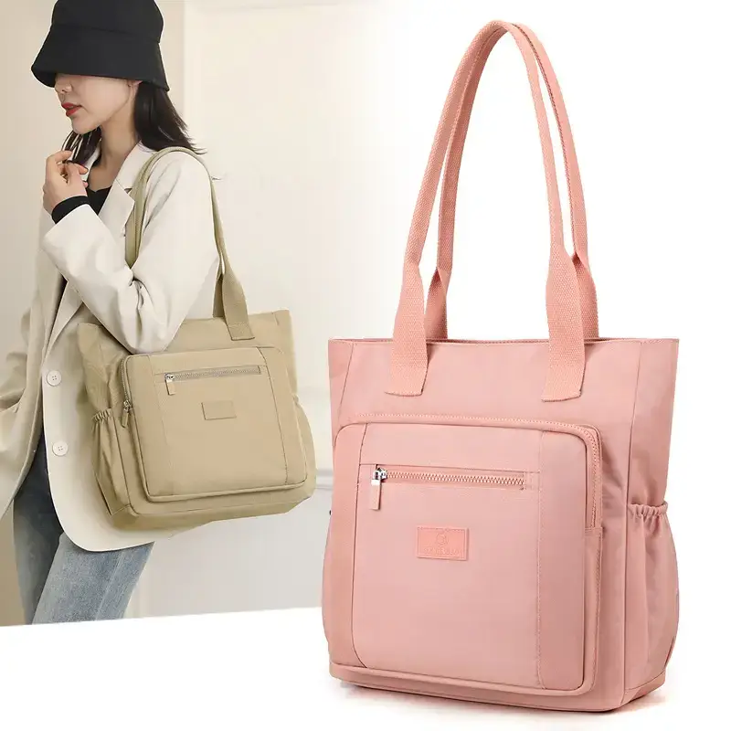 Pink Nylon Shoulder Bag for Women 2024 Spring - Image 9