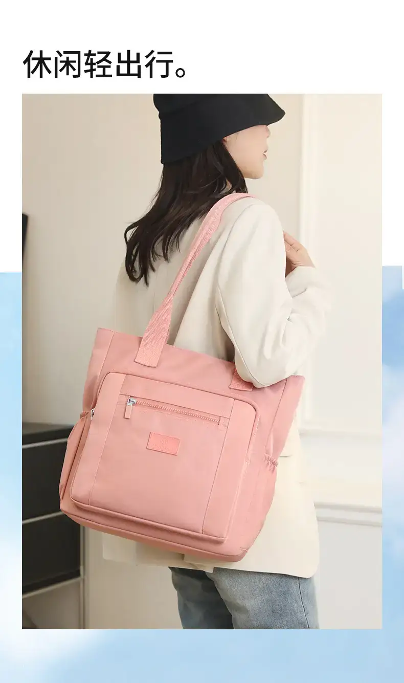 Pink Nylon Shoulder Bag for Women 2024 Spring — feature 16