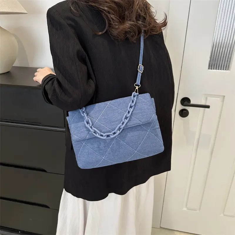 Black Quilted Chain Shoulder Bag for Women 2024 - Image 5