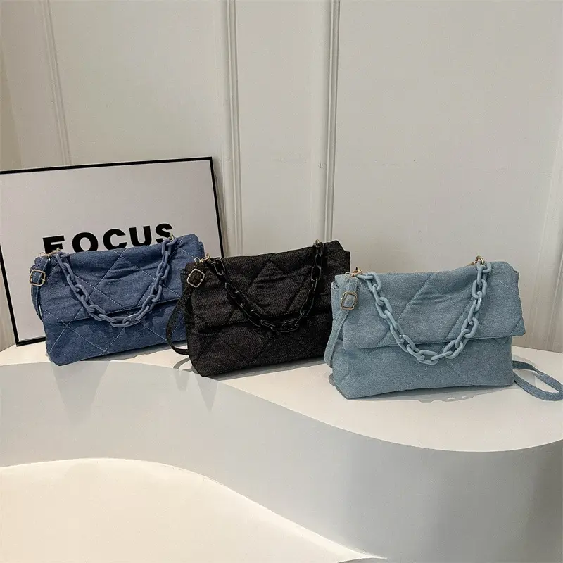Black Quilted Chain Shoulder Bag for Women 2024 - Image 7