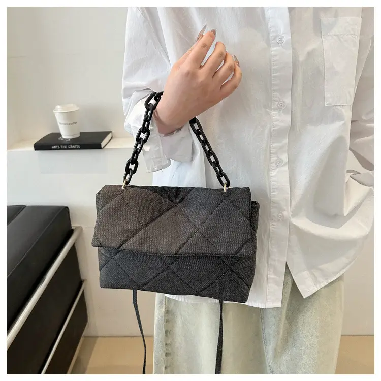 Black Quilted Chain Shoulder Bag for Women 2024 — feature 14