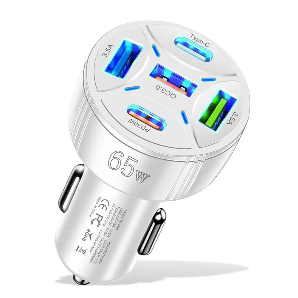 65W Fast Charging Car Charger with 5 USB Ports — feature 9