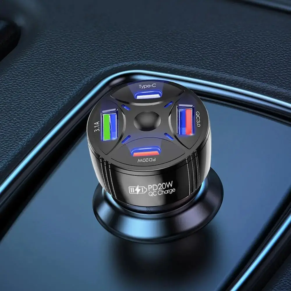53W QC3.0 PD Fast Car Charger with 2 USB Type C Ports - Image 6