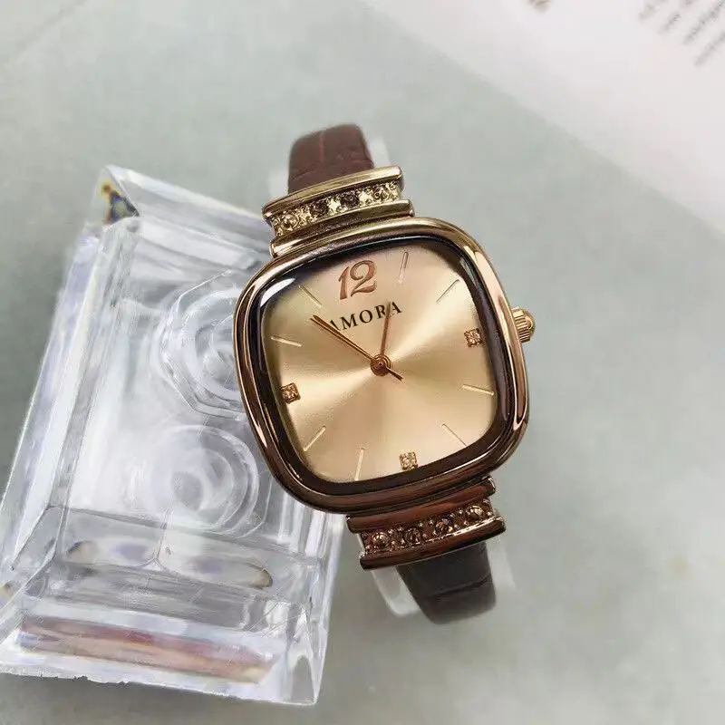 Women's Niche Dial Luxury Watch with Brown Strap - Image 3