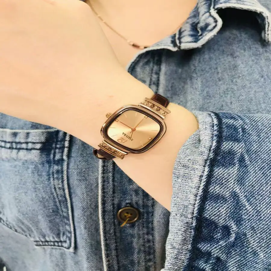 Women's Niche Dial Luxury Watch with Brown Strap - Image 4