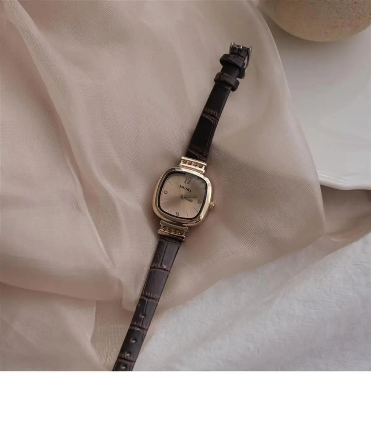 Women's Niche Dial Luxury Watch with Brown Strap — feature 3