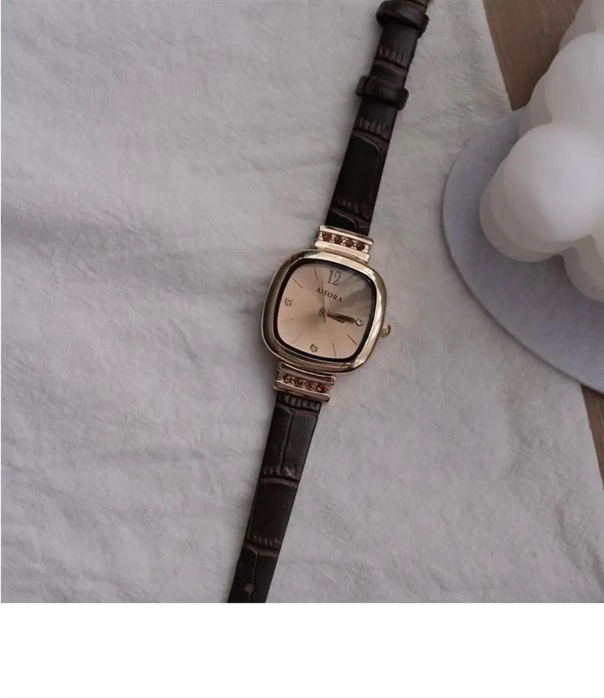 Women's Niche Dial Luxury Watch with Brown Strap — feature 5