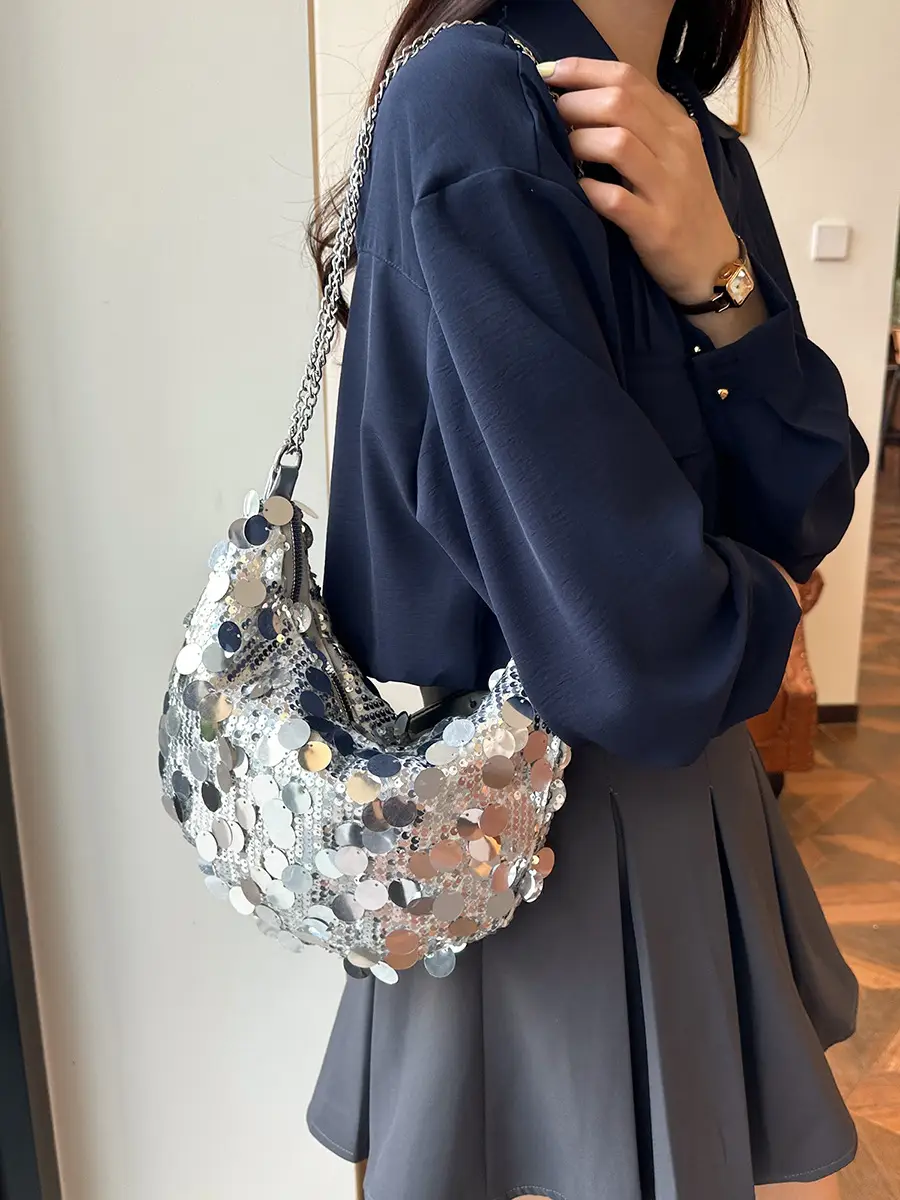 Women's Black Sequin Crossbody Bag 2024 New - Image 9