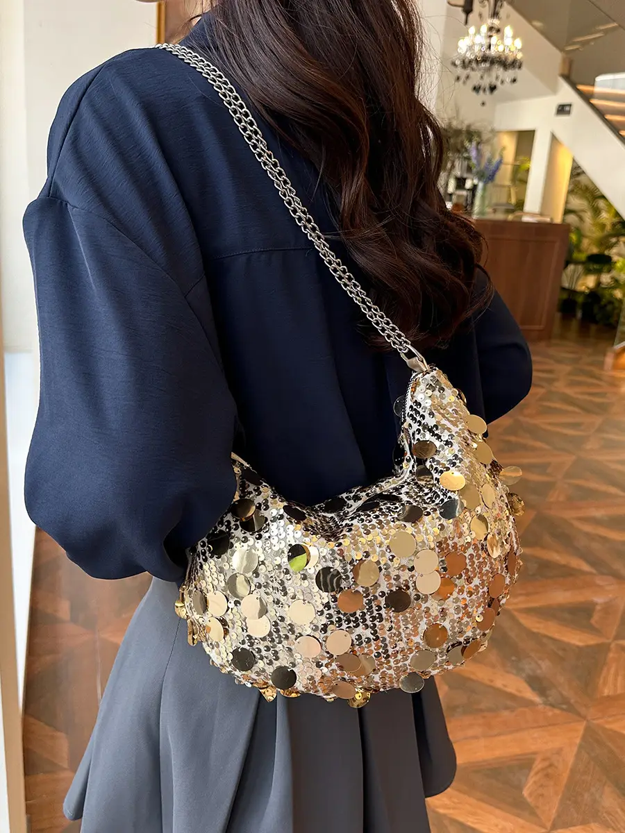 Women's Black Sequin Crossbody Bag 2024 New - Image 2