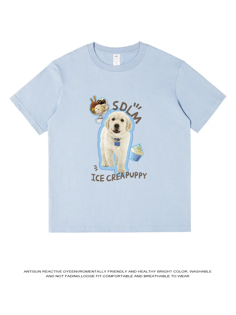 Men Printed Cotton T-Shirt Ice Cream Puppy Design - Image 9