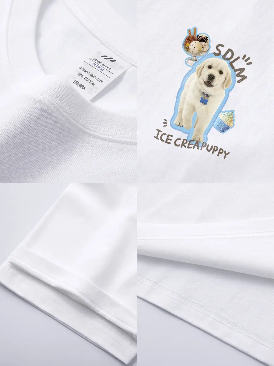 Men Printed Cotton T-Shirt Ice Cream Puppy Design - Image 11