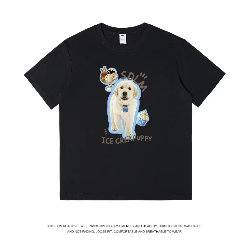 Men Printed Cotton T-Shirt Ice Cream Puppy Design - Image 3