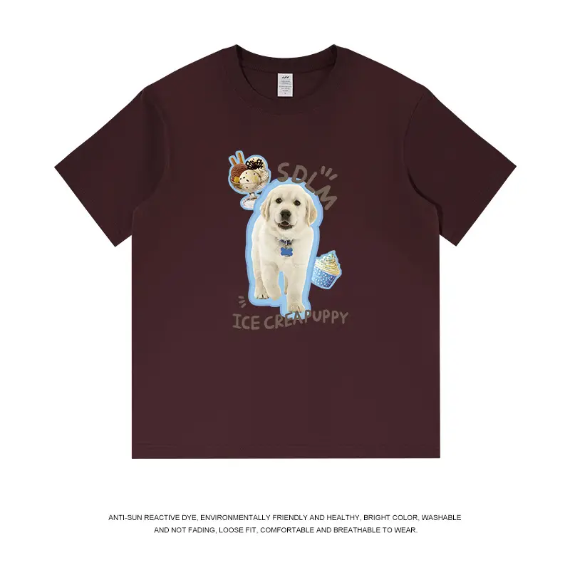 Men Printed Cotton T-Shirt Ice Cream Puppy Design - Image 5
