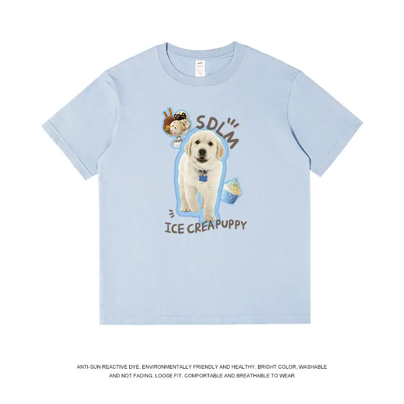 Men Printed Cotton T-Shirt Ice Cream Puppy Design - Image 6