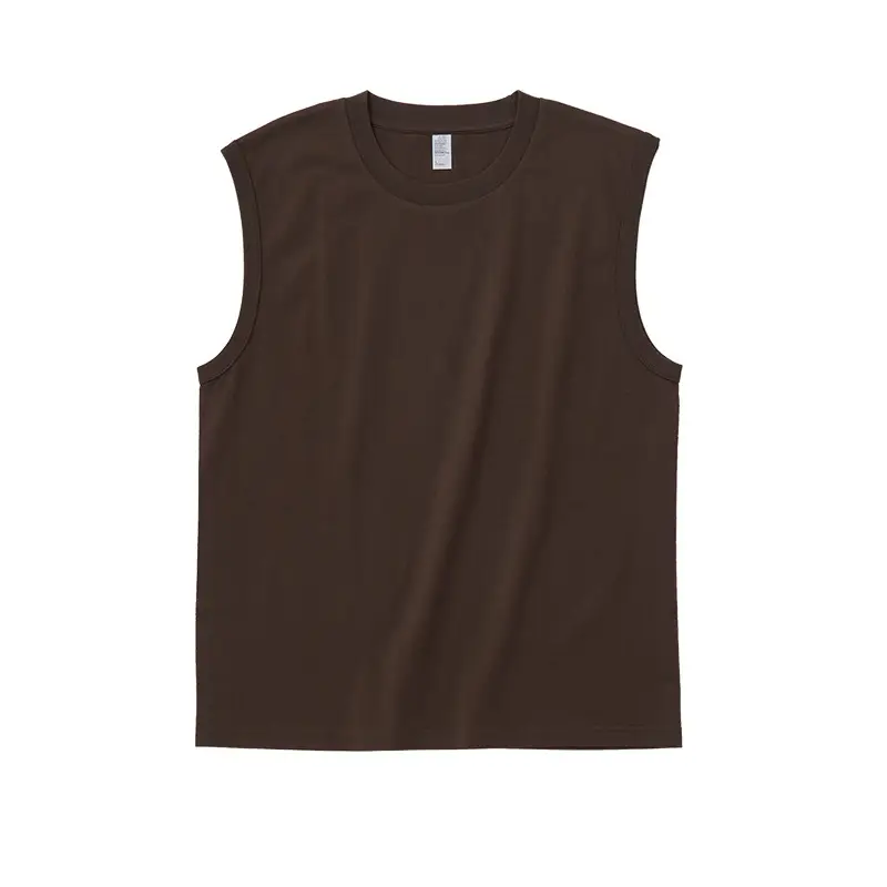 Sleeveless Cotton Vest Brown 250g - Image 5