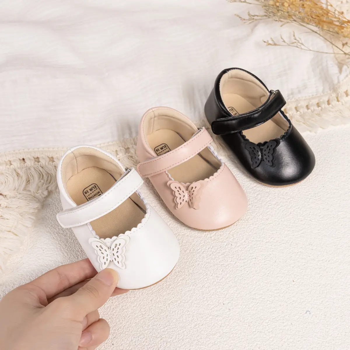 Pink Butterfly Lace Baby Shoes for Toddler Wear — feature 6