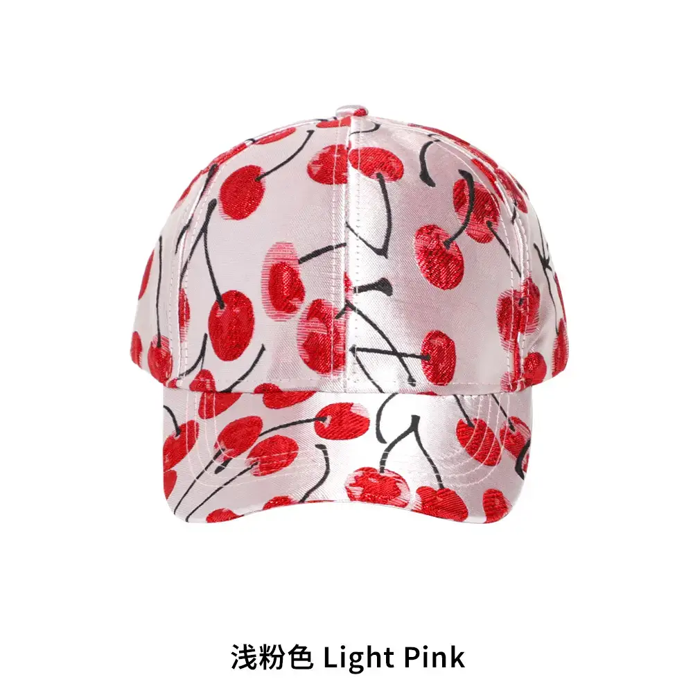 Women Cherry Jacquard Baseball Cap Sun Hat 54-58cm - Image 2