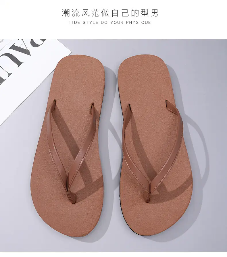 2024 New Men's Flip Flops Fashionable Outer Wear Rubber Non-slip Distinctive Fashion Pinch Beach Summer Slippers for Men — feature 15