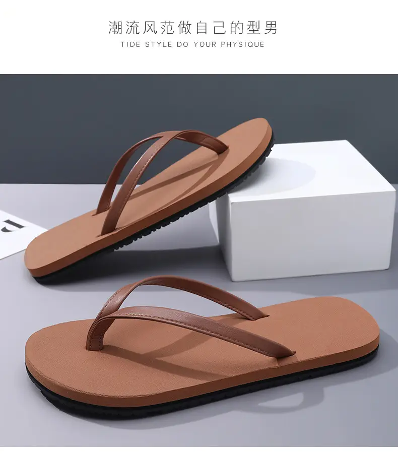 2024 New Men's Flip Flops Fashionable Outer Wear Rubber Non-slip Distinctive Fashion Pinch Beach Summer Slippers for Men — feature 16