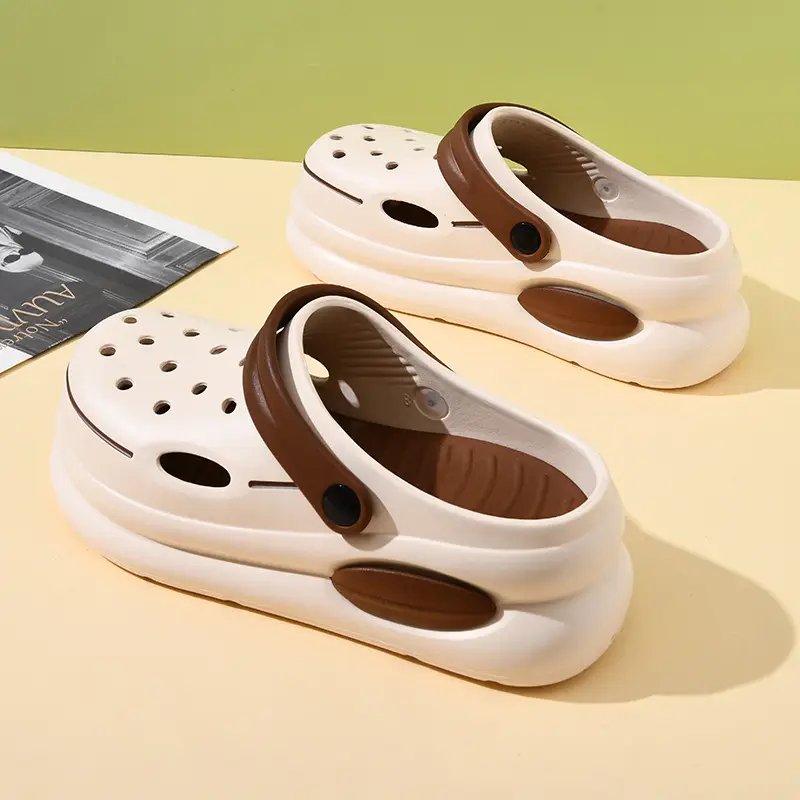 Hole shoes men's summer wear deodorant non-slip Baotou sandals and slippers soft bottom excrement beach shoes a generation of hair - Image 8