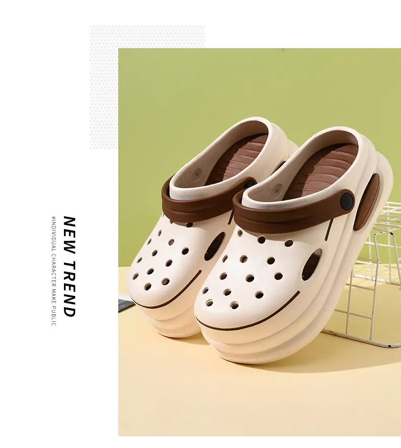 Hole shoes men's summer wear deodorant non-slip Baotou sandals and slippers soft bottom excrement beach shoes a generation of hair — feature 11