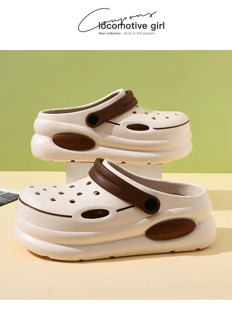 Hole shoes men's summer wear deodorant non-slip Baotou sandals and slippers soft bottom excrement beach shoes a generation of hair — feature 13