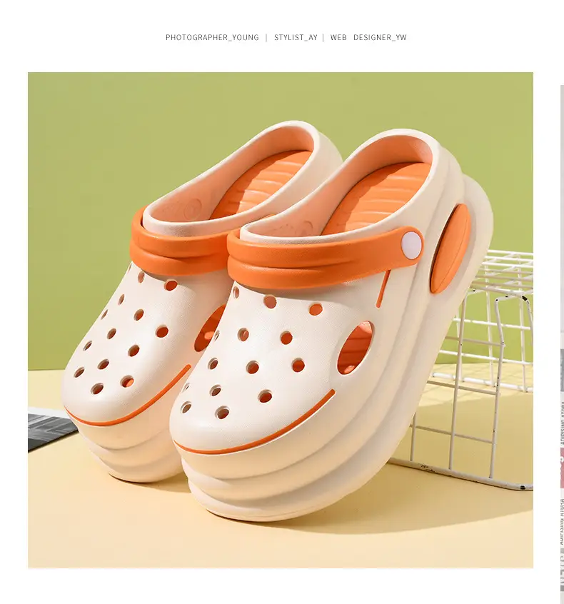 Hole shoes men's summer wear deodorant non-slip Baotou sandals and slippers soft bottom excrement beach shoes a generation of hair — feature 14