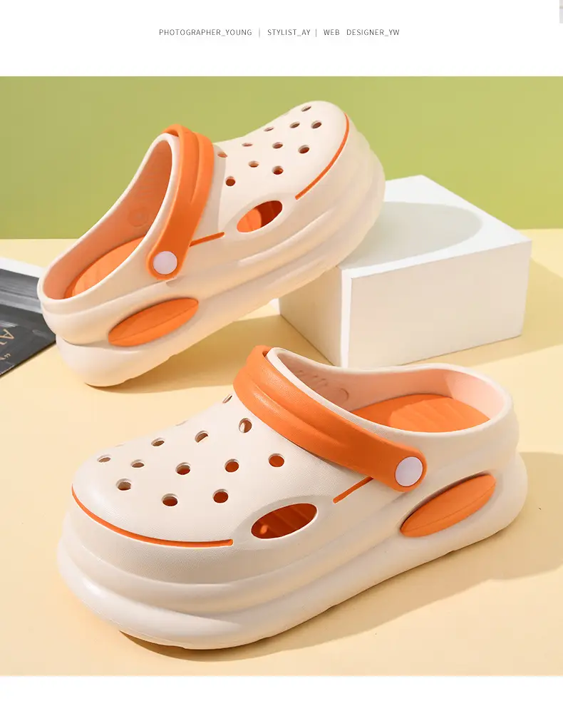 Hole shoes men's summer wear deodorant non-slip Baotou sandals and slippers soft bottom excrement beach shoes a generation of hair — feature 15