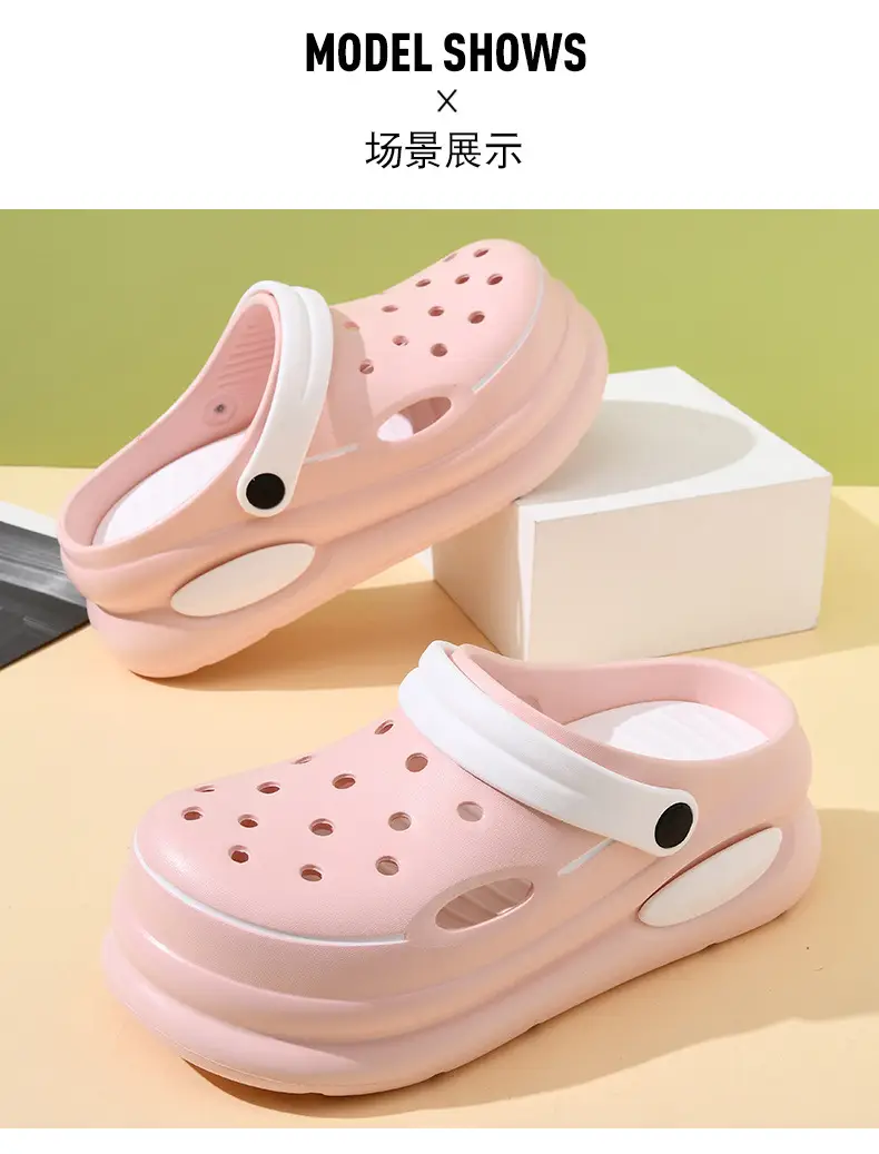Hole shoes men's summer wear deodorant non-slip Baotou sandals and slippers soft bottom excrement beach shoes a generation of hair — feature 7