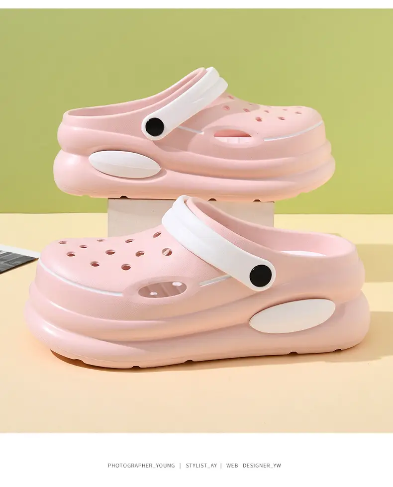 Hole shoes men's summer wear deodorant non-slip Baotou sandals and slippers soft bottom excrement beach shoes a generation of hair — feature 8