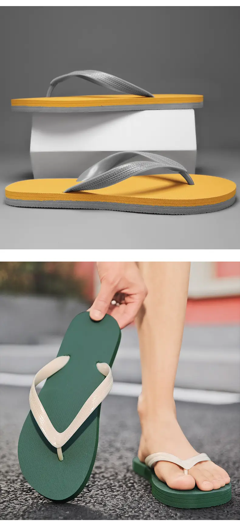 Flip-Flops Men's Simple Flip-Flops Foreign Trade Cross-Border Men's Outdoor Beach Slippers Home Sandals Summer Slippers Wholesale — feature 13