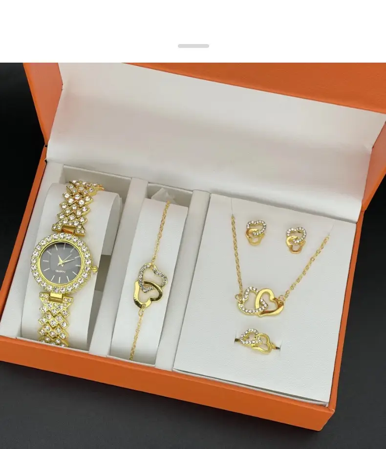 Elegant Pink Butterfly Watch & Earrings Set for Women — feature 2