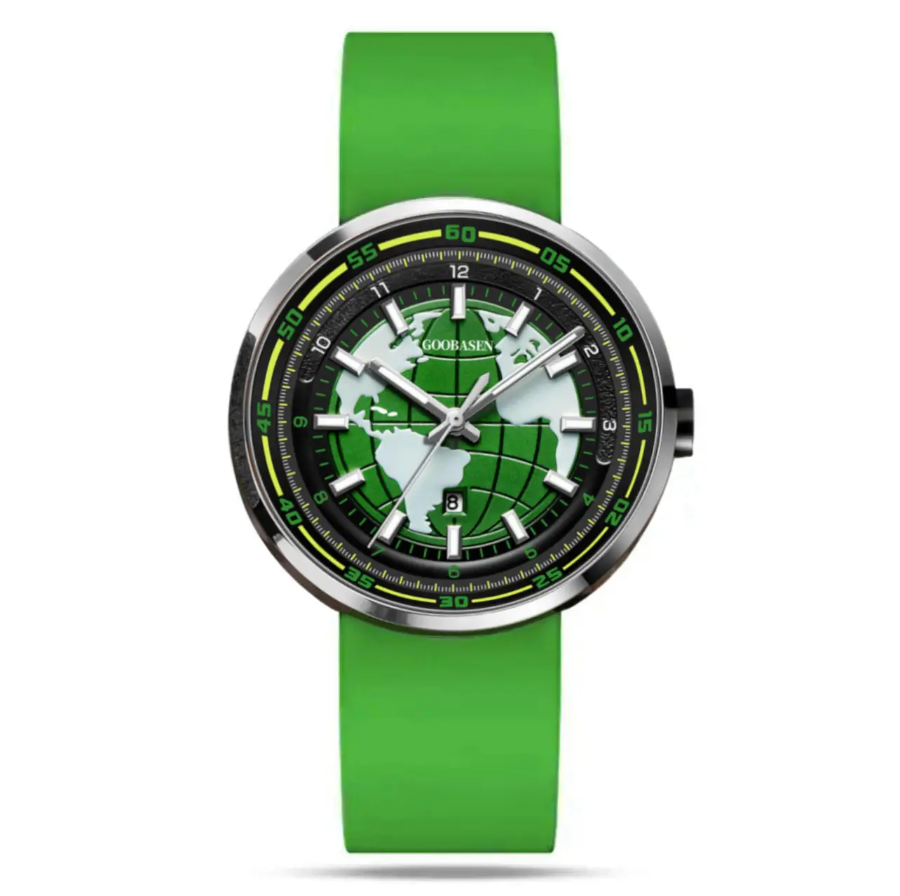 Guberson Earth Men's Green Luminous Quartz Watch - Image 9