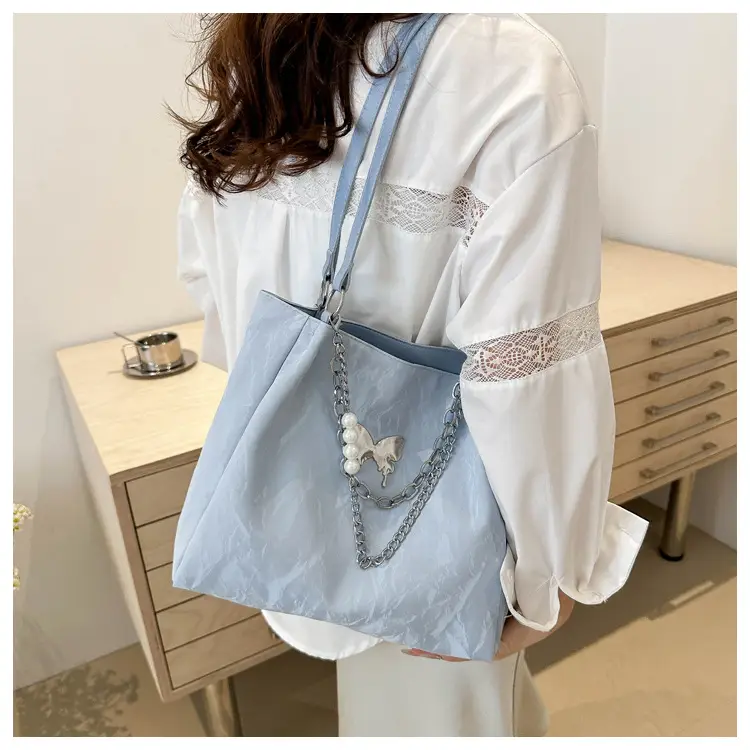 Women's Light Blue Western Style Large Tote Bag — feature 16