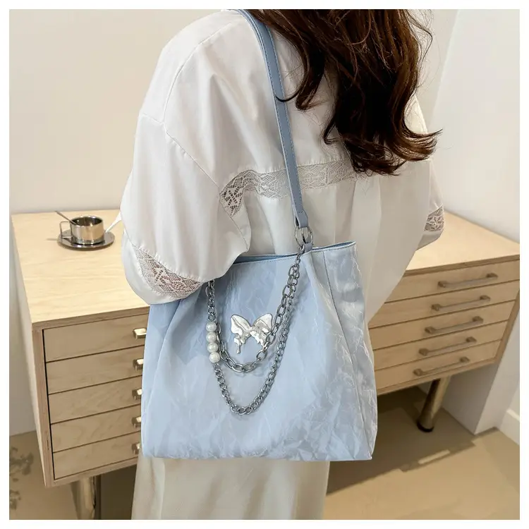 Women's Light Blue Western Style Large Tote Bag — feature 17