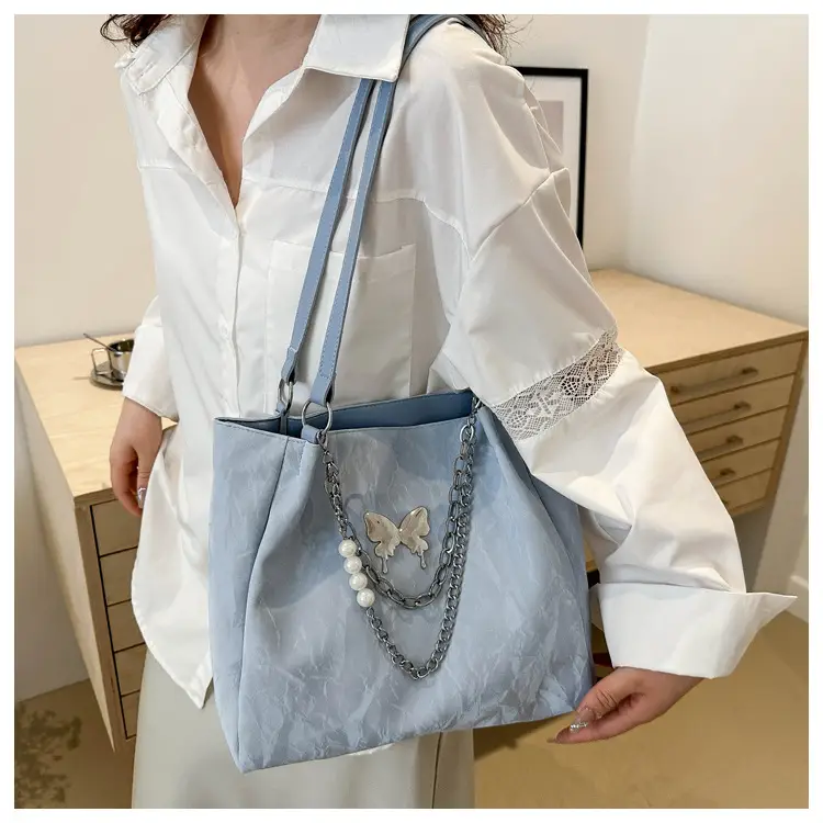 Women's Light Blue Western Style Large Tote Bag — feature 18