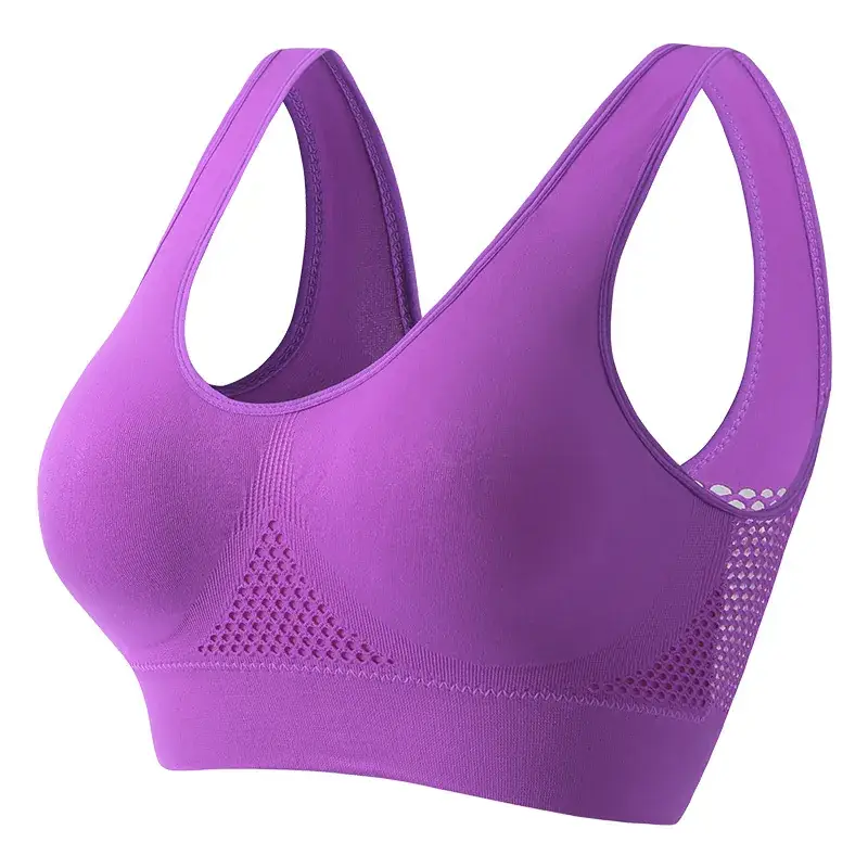 Women's Blue Push Up Yoga Vest with Cushion - Image 10