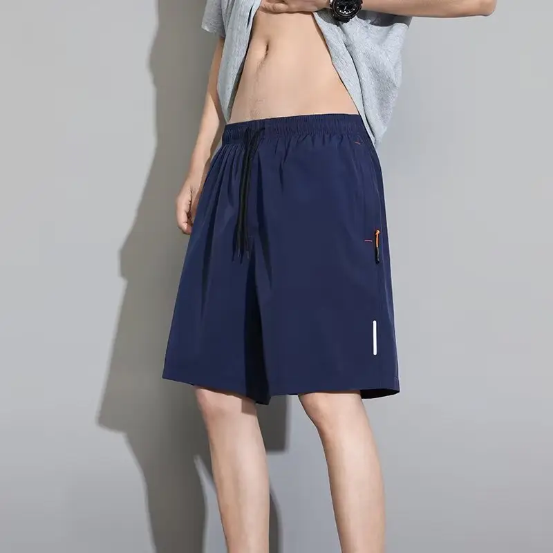 Men Black Ice Silk Shorts Plus Size Running Sports Loose Casual Pajama Pants - Image 7