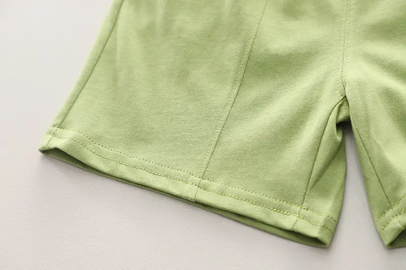 Boys Green White Crewneck Shorts Suit 2024 โ feature 13