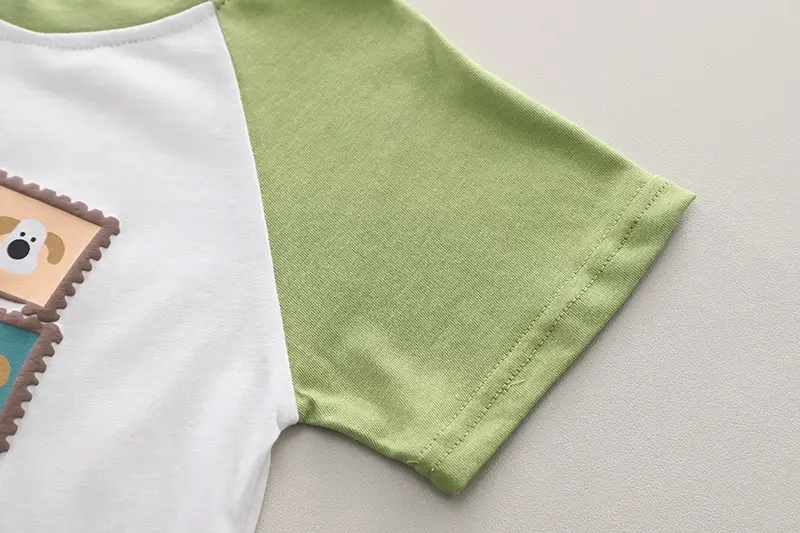 Boys Green White Crewneck Shorts Suit 2024 โ feature 8