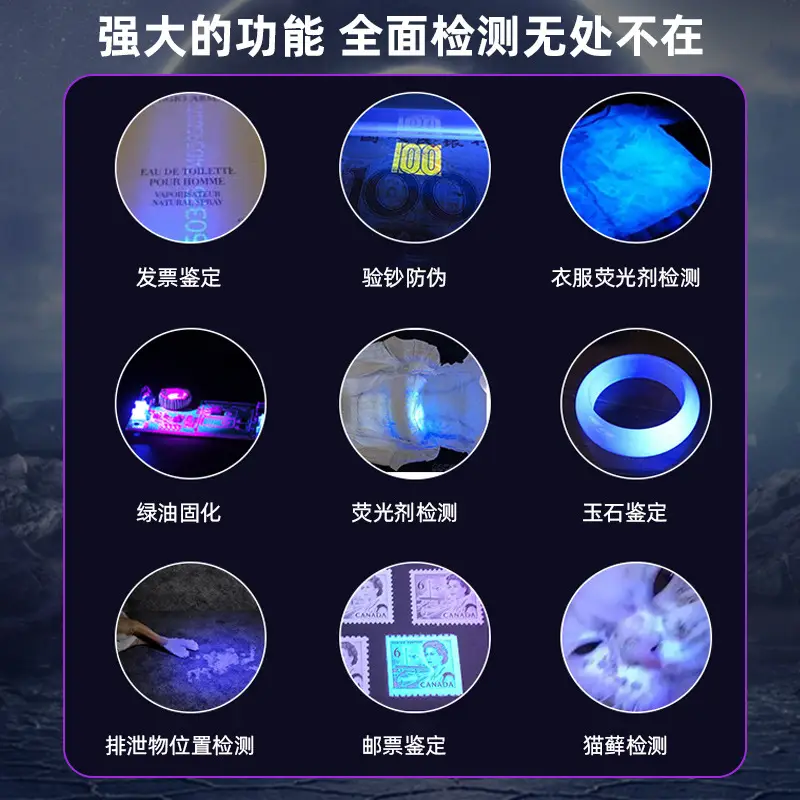 Violet UV Flashlight for Anti-Counterfeiting Detection - Image 3